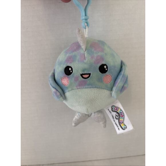 Squishmallows 3.5" Clip-on Henrietta the Narwhal plush toy. - Picture 4 of 4